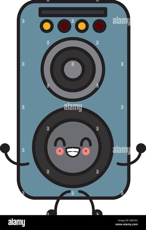 Music Speaker Isolated Cute Kawaii Cartoon Stock Vector Image And Art Alamy