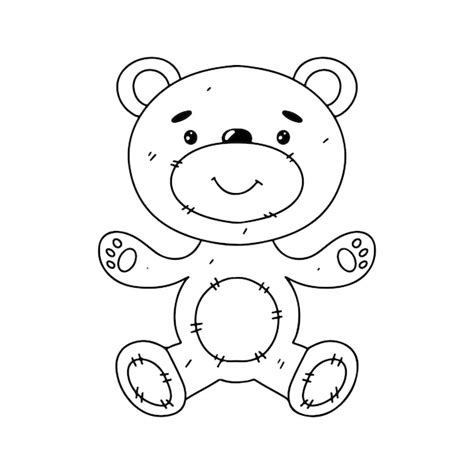 Oso de peluche en estilo garabato dibujado a mano ilustración vectorial