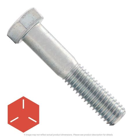 38 16 X 1 34 Zinc Plated Hex Head Cap Screw Grade 5 Kl Jack