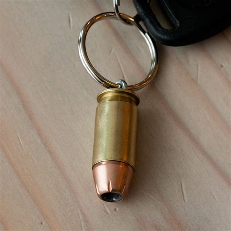 BULLET KEYCHAIN Real 45 Caliber Hollow Point Bullet Key Etsy