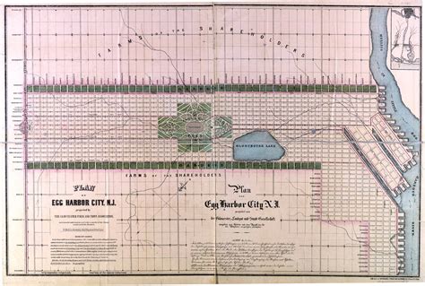 Antique map of Egg Harbor City from 1857 - egg harbor city new jersey ...