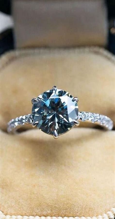 50 Stunning Engagement Rings In 2022 Sapphire Blue Round Cut Solitaire