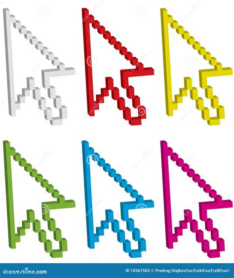 3d Arrow Cursors Set One Stock Vector Illustration Of Help 10367503