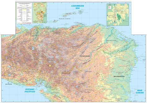 Honduras Physical And Topographic Map • Mapsof.net