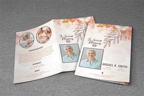 Obituary funeral program template – Artofit