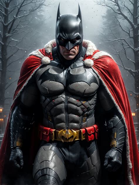 Premium Free ai Images | batman dressed as santa with in the fog