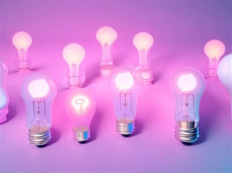 Premium Photo Creative Concepts Many Light Bulbs On A Pastel Background