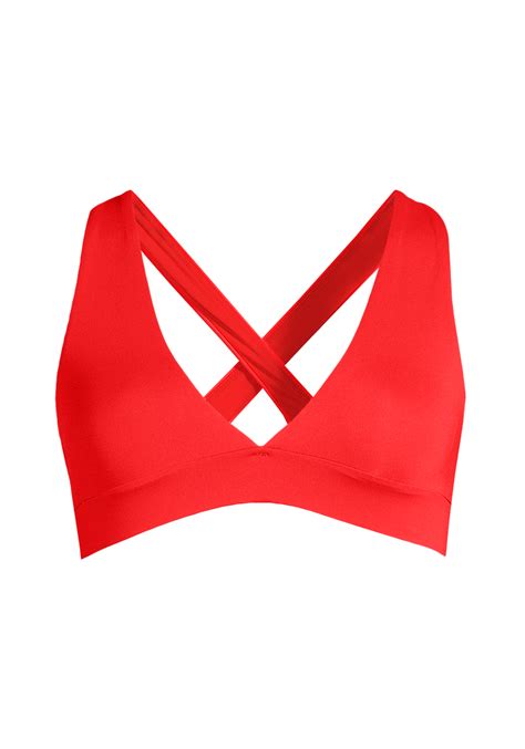 V Neck Crossback Bikini Top Summer Red Casall