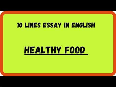 10 Lines On Healthy Food Essay In English Essay On Healthy Food In