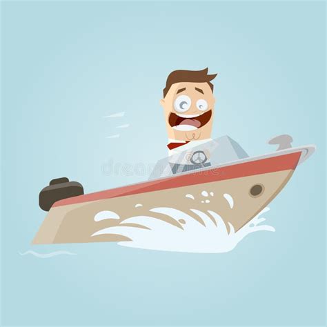 Retro Cartoon Man On A Boat Stock Photos - Image: 35875983