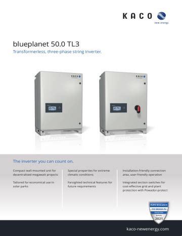 Kaco Blueplanet Tl Inverter Data Sheet Manualzz