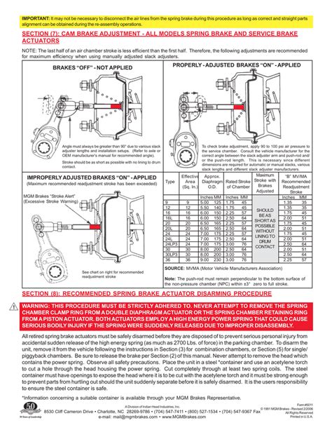 Brake Chamber Stroke Chart A Visual Reference Of Charts Chart Master