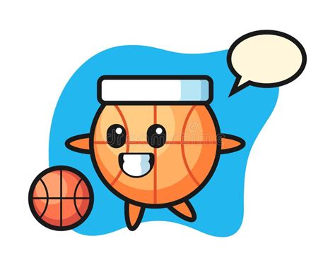 Basketballkarikatur Spielt Basketball Vektor Abbildung Illustration