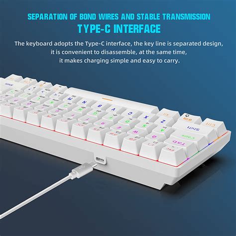 Snpurdiri Wired 60% Mechanical Gaming Keyboard, Blue Switch ,Ultra-Com ... 