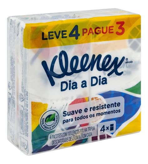 Kleenex Lenço De Papel Dia A Dia 4 Pacotes Mercado Livre