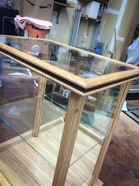 Handmade Glass Display Case Made With Red Oak And Peruvian Walnut