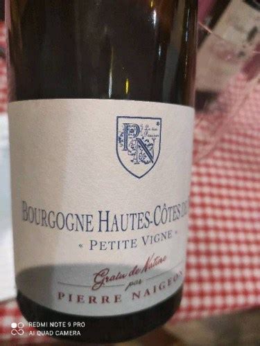 2016 Pierre Naigeon Bourgogne Hautes Côtes de Nuits Petite Vigne Vivino