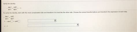 Solved Verify The Identity Csct Cott Sint Tant To Verify The Chegg