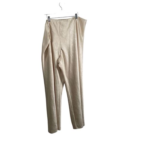 Vince Crushed Satin Bias Pant Bona Cream Pull On High Gem