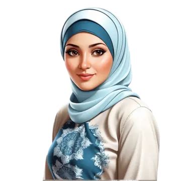 Hermosa Mujer Musulmana En Hijab Aislada Sobre Fondo Transparente Png