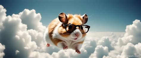 Hamster Wearing Glasses In Clouds Stable Diffusion Online