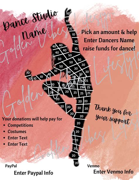 Dancer Flyer Fill My Dancer Dance Fundraiser Editable Canva Template