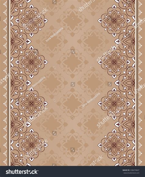 Vintage Seamless Border On Brown Ornate Stock Vector (Royalty Free) 338470847 | Shutterstock