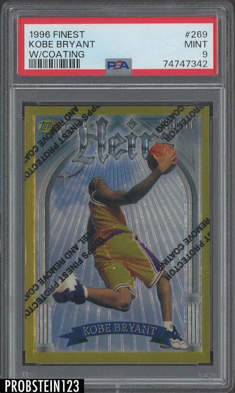 Kobe Bryant 1996 Topps Finest 269 Gold Base With Coating PSA 9