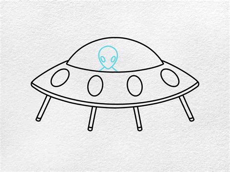 Alien Spaceship Drawing - HelloArtsy