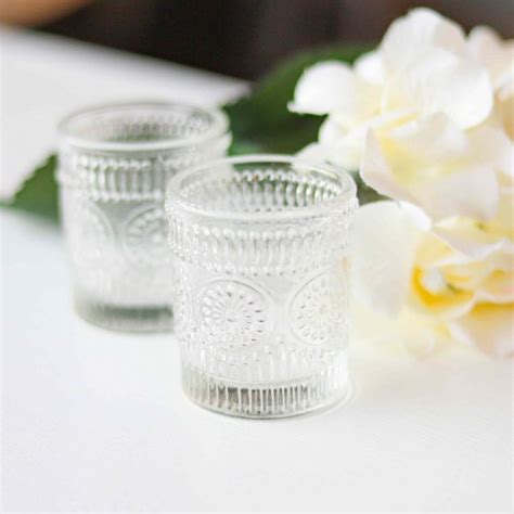 Textured Clear Glass Votive Candle Holder