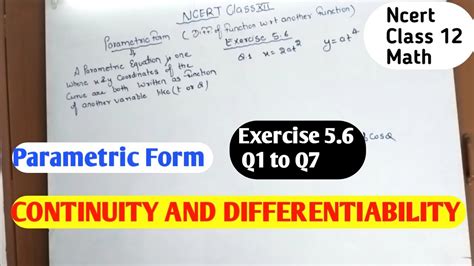 Differentiation Class 12 Math Continuity And Differentiability