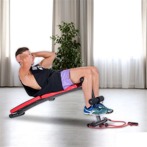 Inclined Sit Up Bench With Resistance Bands