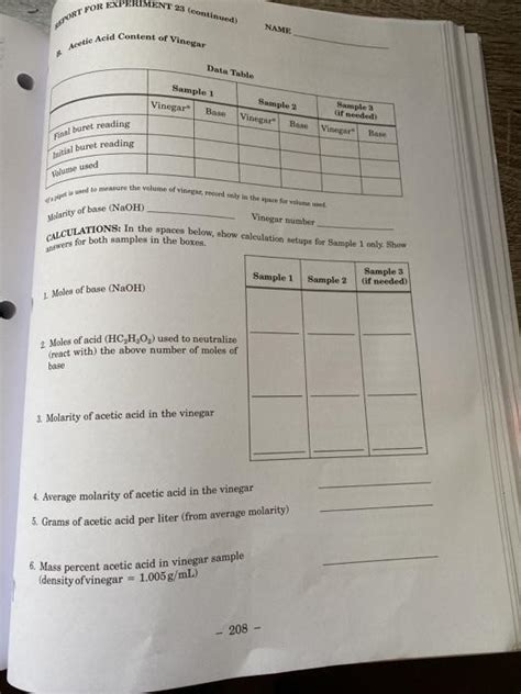 SECTIO INSTRUCTOR REPORT FOR EXPERIMENT 23 Chegg