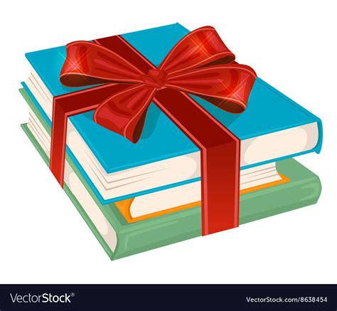 Stack Of Books Wrapped With A Red Ribbon Vector Image