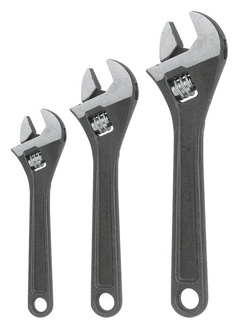 PROTO, Alloy Steel, Black Oxide, Adjustable Wrench Set - 31CM95|J795S ...