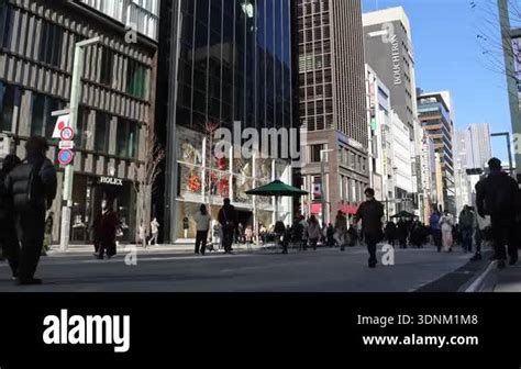 tokyo japan  dec  ginza main street chuo dori