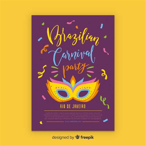 Free Vector Brazilian Carnival Party Poster