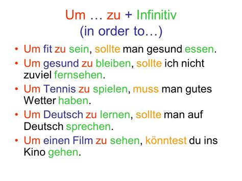 Infinitiv MIT Zu Uebungen