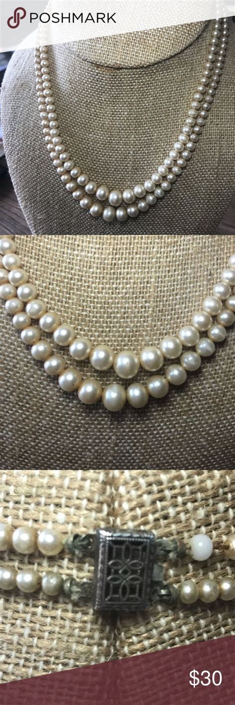 Vintage 2 Strand Pearls Womens Jewelry Necklace Pearls Vintage