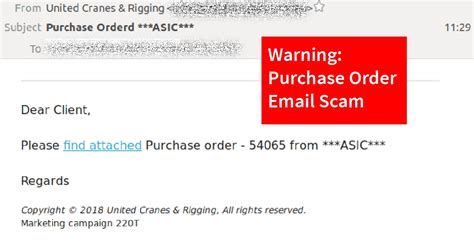 Watch Out Purchase Order Email Scam Links To Malicious Downloads