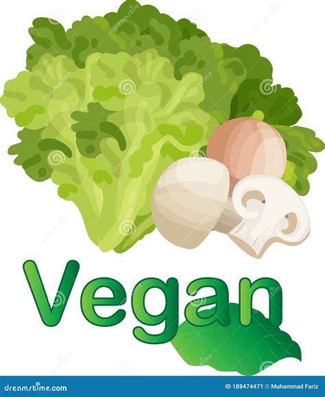 Vegan Food Banner Green Leaf Label Template For Vegetarian Products