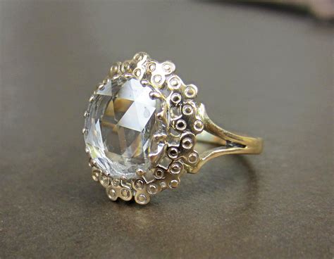 SOLD--Antique Giant Rose Cut Diamond Ring 18k | Bavier Brook Antique ...