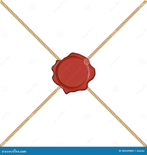 Vector Red Wafer Or Wax Seal Stock Vector Illustration Of Blur Rope 280349889