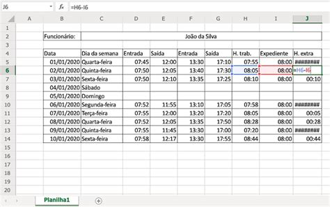 Planilha De Horas Trabalhadas No Excel Como Fazer Controle De Ponto