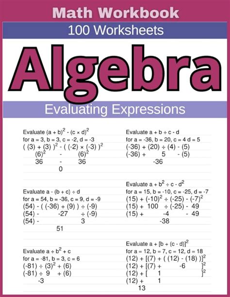 Evaluating Algebraic Expressions Worksheets Worksheets Library