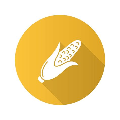 Corn flat design long shadow glyph icon. Maize. Agriculture. Vector ...