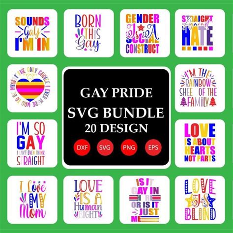 Gay Pride Svg Bundle Sublimation Clipart For Lgbt Pride Etsy