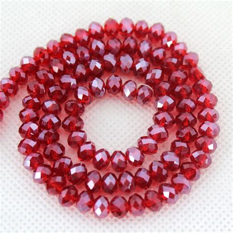 100 Pieces6mm Sparkle Red Crystal Beadsfaceted Red Crystal Etsy