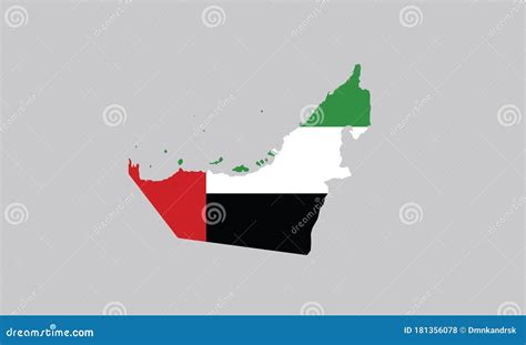 United Arab Emirates Outline Map Country Shape Stock Vector