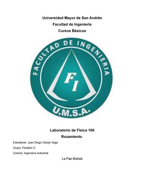 Informe 6 para los nuevos Universidad Mayor de San Andrés Facultad